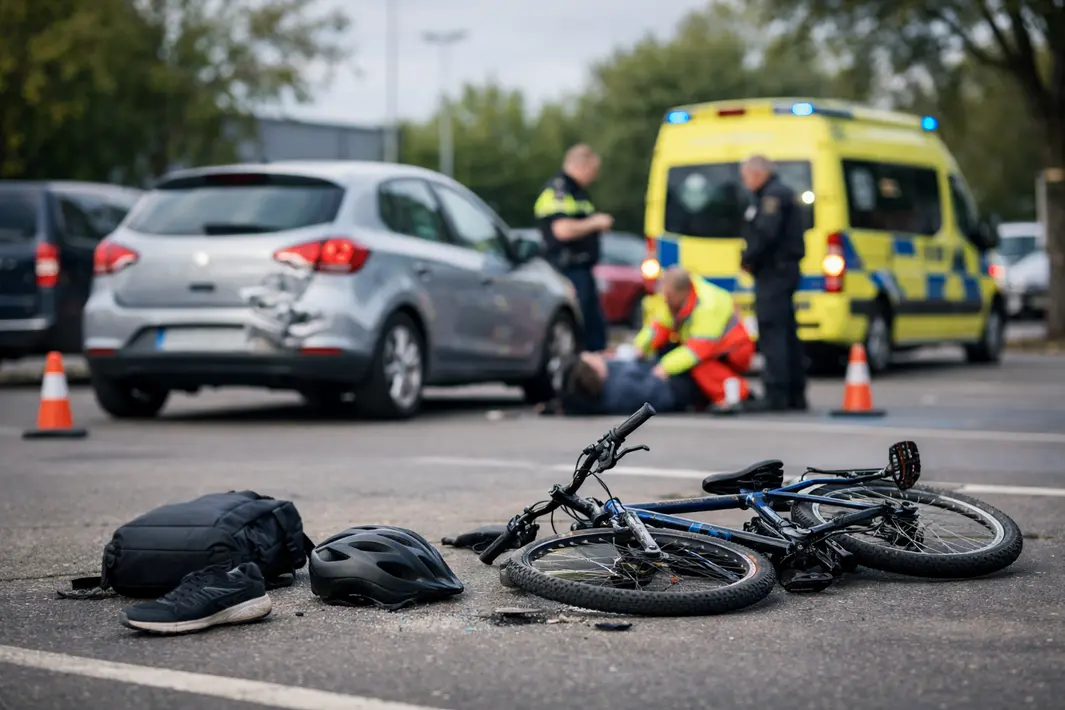 Fietser betrokken bij aanrijding op parkeerterrein in Winschoten