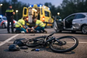 Rijbewijs ingenomen na ongeluk in Drenthe; fietser gewond op parkeerterrein
