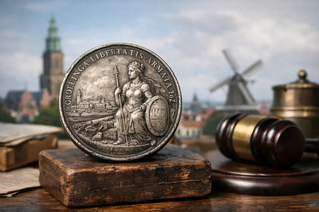 Zilveren erepenning uit 1672 van Groningse studenten gaat onder de hamer
