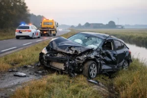 Auto ernstig beschadigd bij eenzijdig ongeval in Zuidbroek
