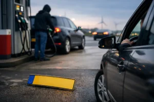 Automobilist rijdt met gestolen kenteken en betaalt tankbeurt niet