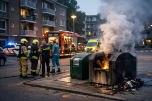 Brand in ondergrondse container in stad zorgt voor inzet hulpdiensten