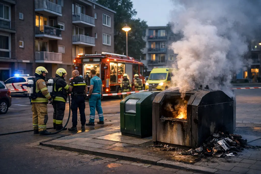 Brand in ondergrondse container in stad zorgt voor inzet hulpdiensten