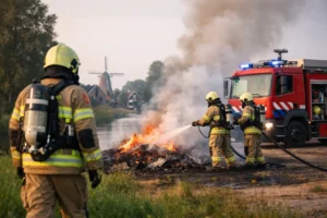 Brandweer treedt op bij buitenbrand in Oude Pekela