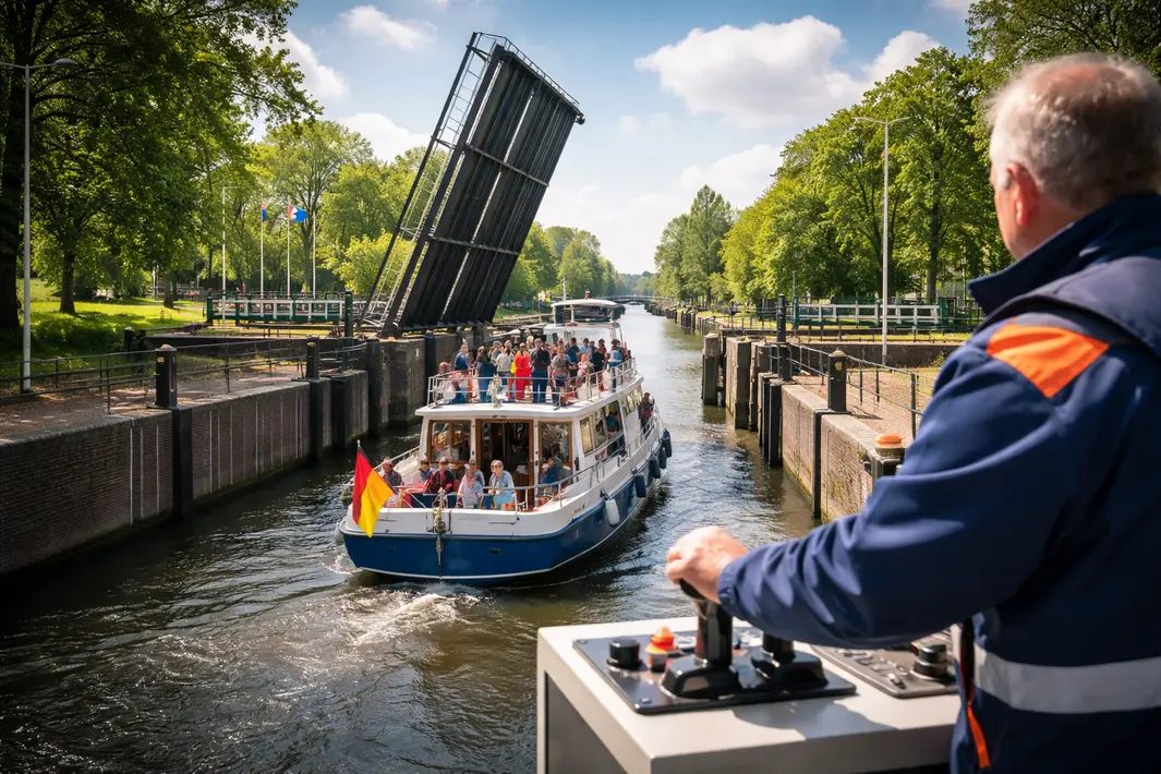 Eenmalige bediening Slochtersluis zorgt voor doorgang Duitse vaartoeristen in Groningen