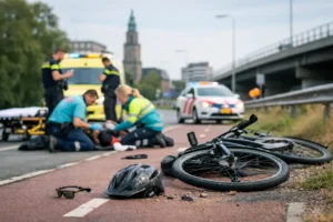Fietser raakt gewond na harde val op Brailleweg in Groningen