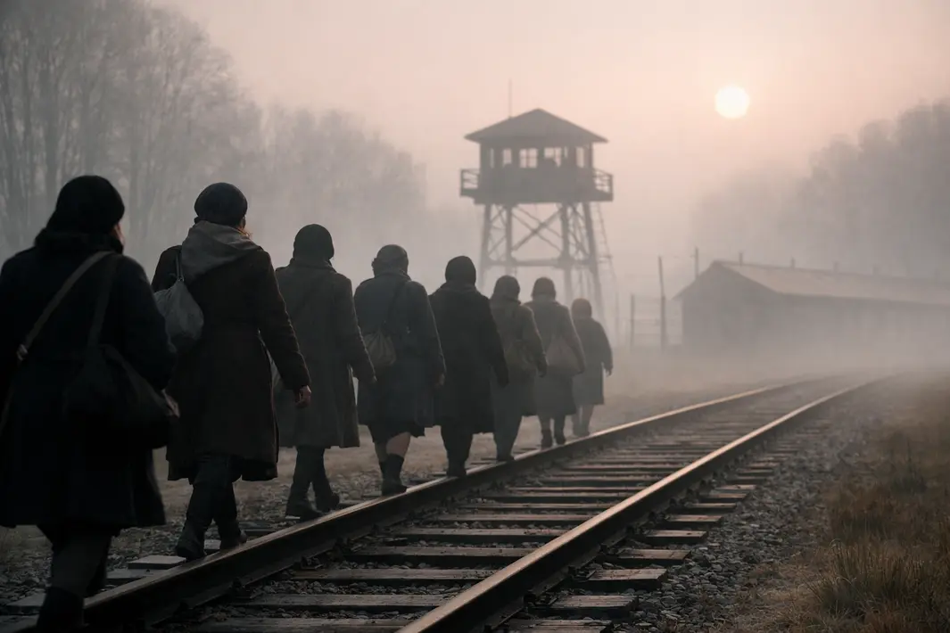 Herdenking van de vrouwenmars bij Kamp Westerbork in 1945
