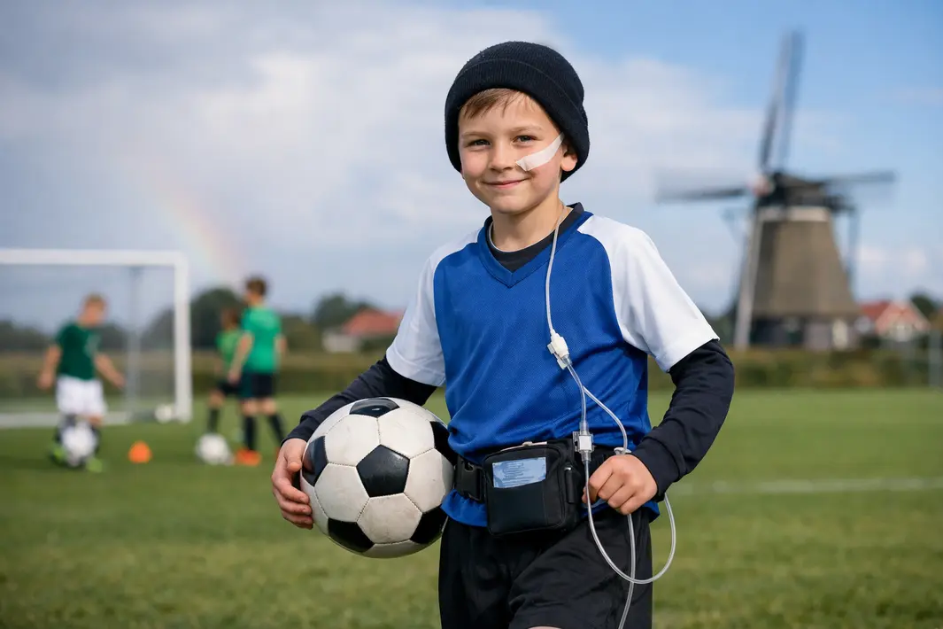 Jonge voetballer met stofwisselingsziekte laat zich niet tegenhouden