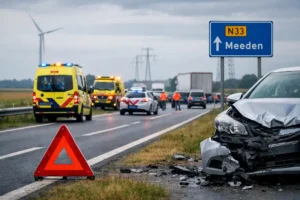 Twee ongevallen op de N33 bij Meeden veroorzaken verkeershinder