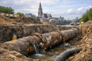 Verouderde rioolpersleiding onder Groningen vraagt om nieuwe oplossingen