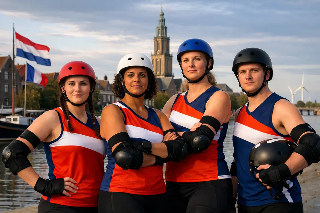 Vier Groningers vertegenwoordigen Nederland op wereldkampioenschap roller derby in Frankrijk