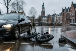 Botsing tussen fatbiker en automobilist in Groningen