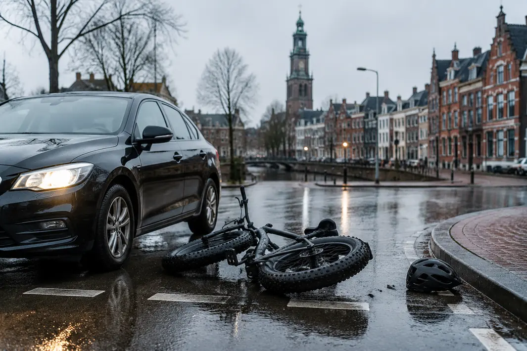 Botsing tussen fatbiker en automobilist in Groningen