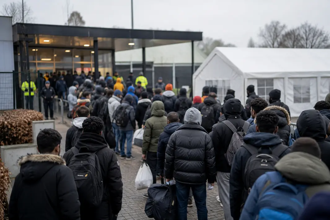 Drukte bij aanmeldcentrum in Ter Apel door vele asielzoekers