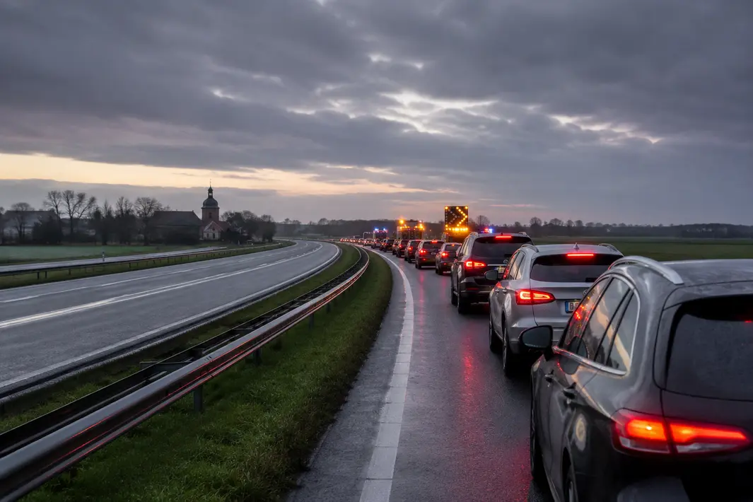 Filevorming door ongeval op N33 bij Appingedam