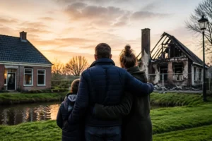 Grote steun voor gezin na huisbrand in Pieterburen