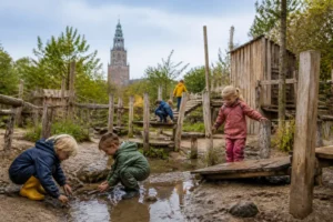 Kinderen ontdekken vrijheid en creativiteit in nieuwe rommelspeeltuin in Groningen