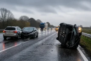 Kop-staartbotsing en gekantelde auto op A7 bij Zuidbroek zorgen voor verkeershinder