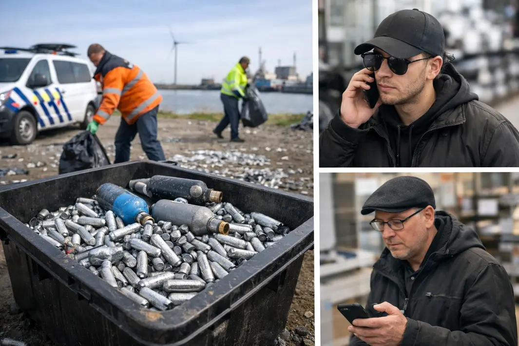 Opruimactie lachgascilinders in Delfzijl en politie deelt beelden oplichtingverdachten