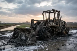 Shovel volledig uitgebrand bij incident in Godlinze