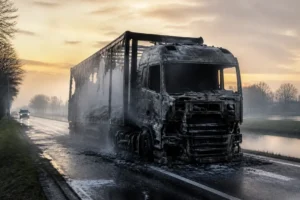 Vrachtwagen volledig uitgebrand bij incident in Stadskanaal