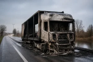 Vrachtwagen volledig uitgebrand in Stadskanaal