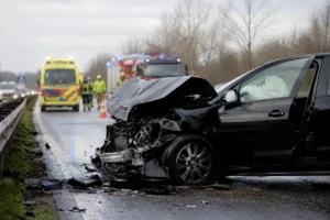 Bestuurder lange tijd bekneld na ongeluk op N33 bij Veendam