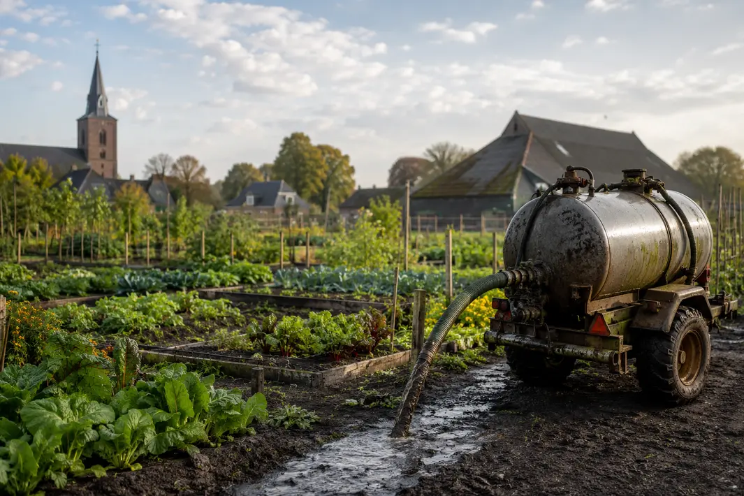Biologische Dorpstuin in Boerakker Heeft Opvallende Geur Door Vloeibare Mest