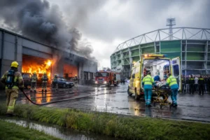 Brand bij garagebedrijf en incident bij Euroborg zorgen voor hulpverlening