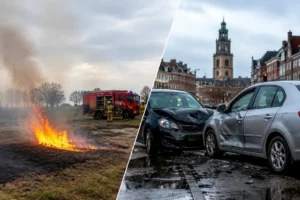 Actuele meldingen: Buitenbrandje in Winschoten en botsing in Stad Groningen